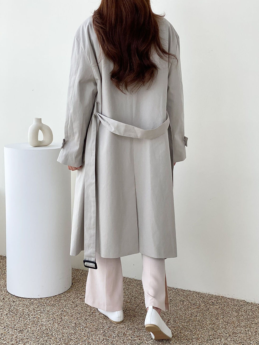 섬네일: [브랜드라인, 4color] 고급 오버핏 롱 트렌치코트