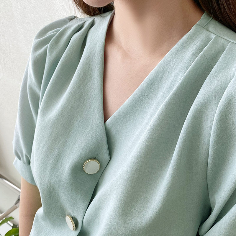 섬네일: [4color] 퍼프 블라우스 반팔