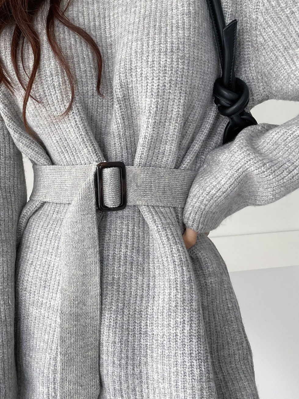 섬네일: [5color] 스퀘어 포인트 벨트 + 러블리 루즈핏 니트 세트