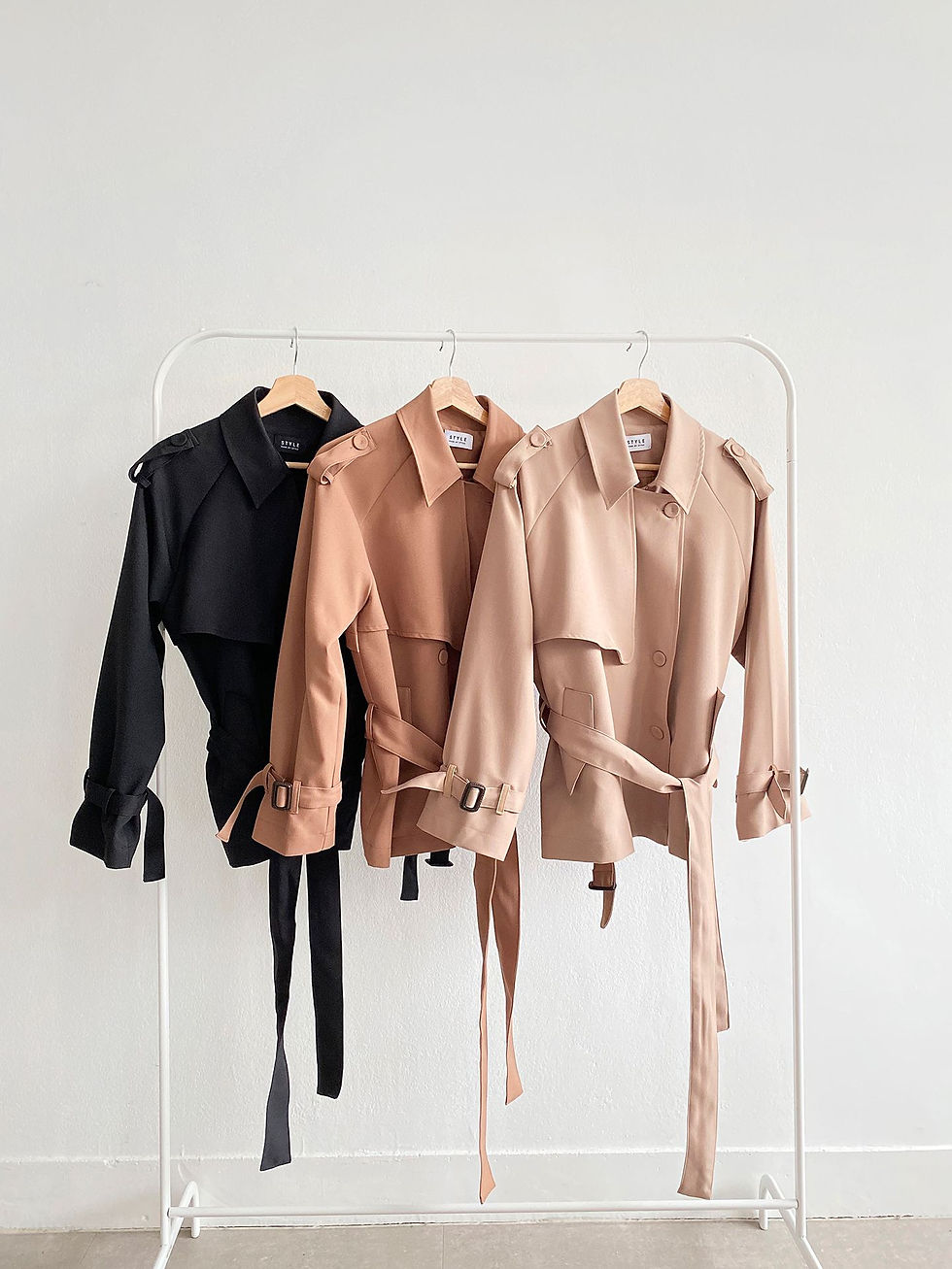 섬네일: [3color] 숏 트렌치 코트 버버리 자켓 야상