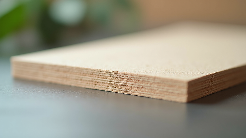 Close-up view of a smooth, high-quality pressboard surface