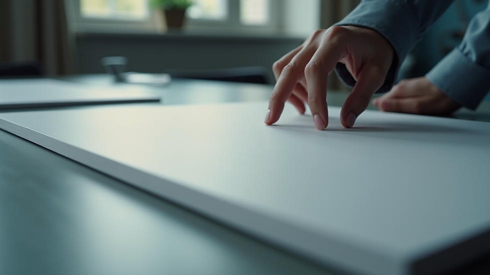 Close-up view of a pressspan board with smooth surface
