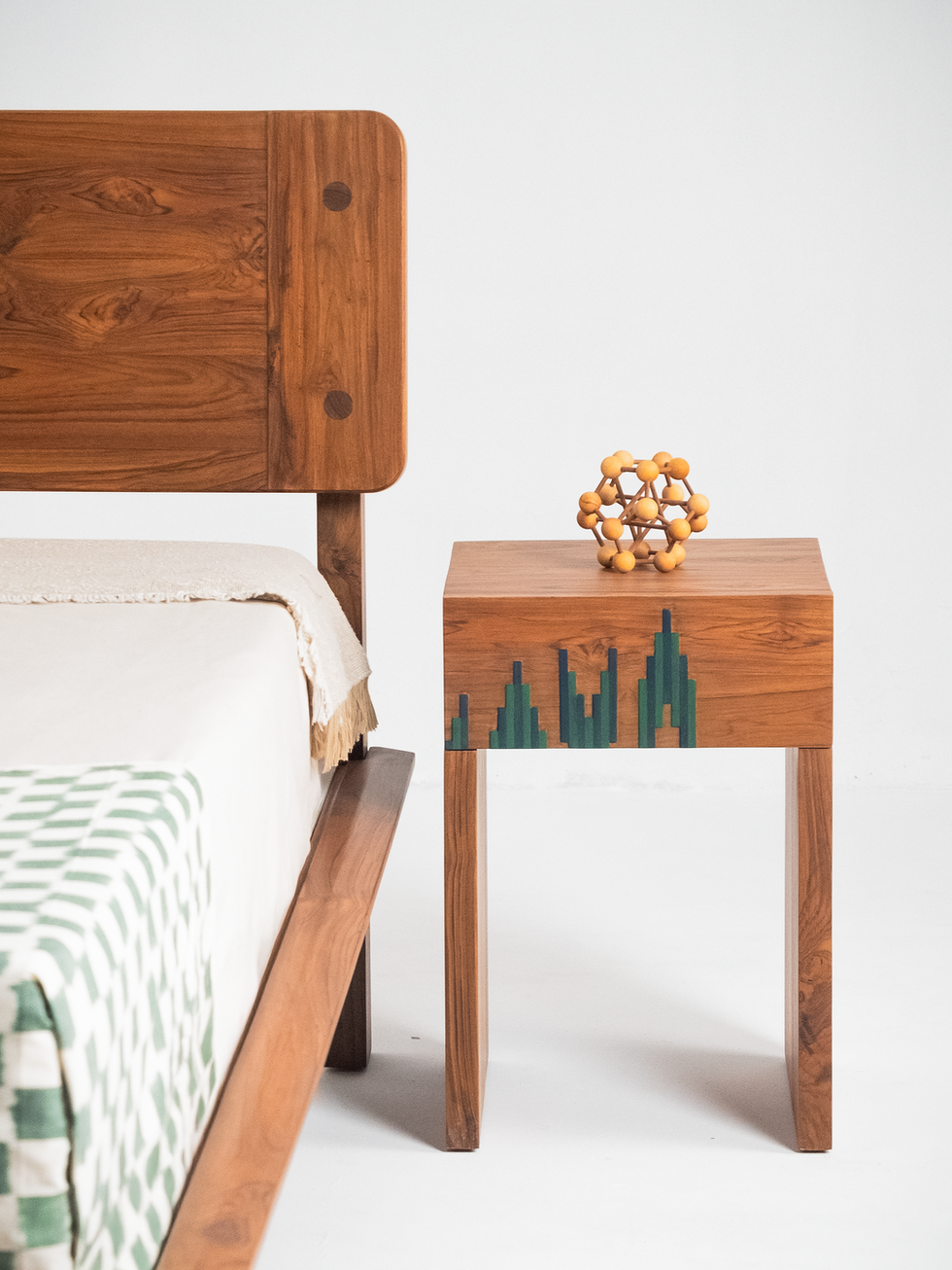 Ikkat Bedside Table
