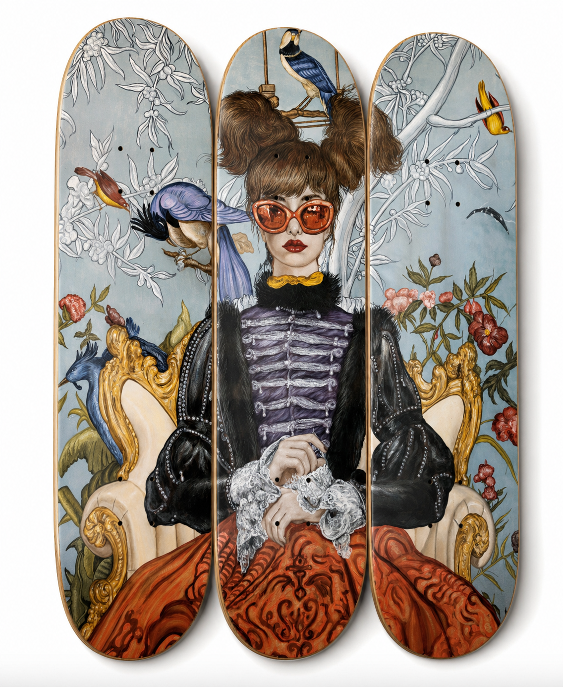 Girl with Blue Birds Limited Edition Skate Decks