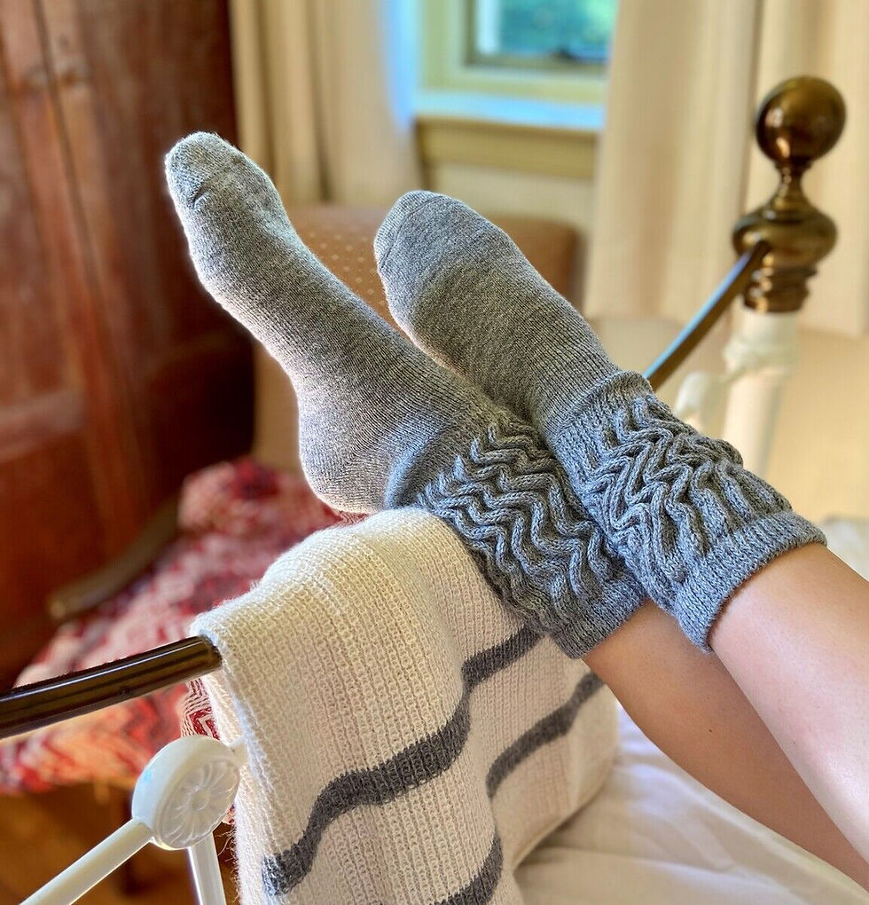 Thumbnail: Cosy Alpaca Rib Knit Socks