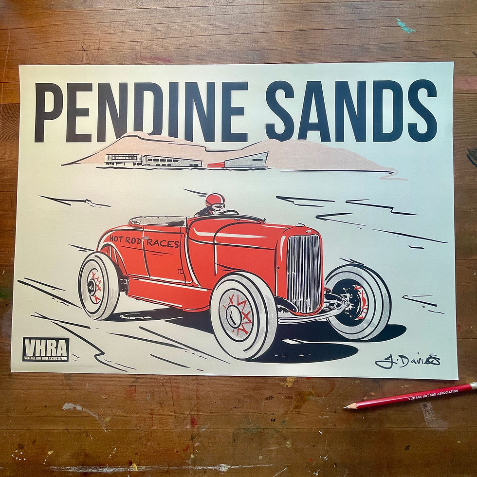 Pendine Sands Hot Rod Races Commemorative Poster
