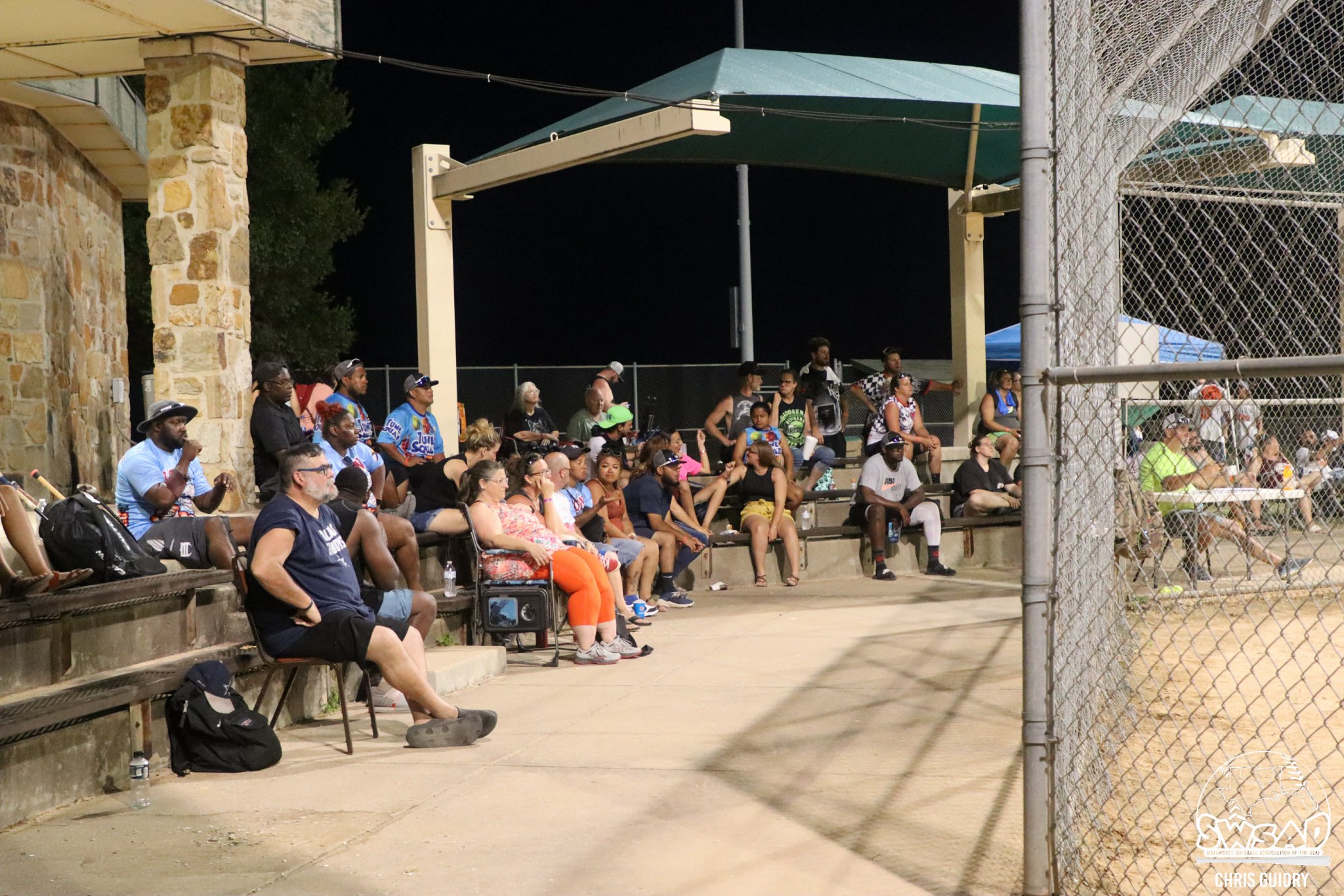 Fans watching a softball game at SWSAD