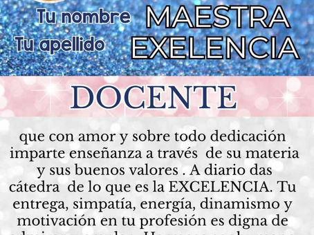 ¡MAESTRA DE EXCELECIA