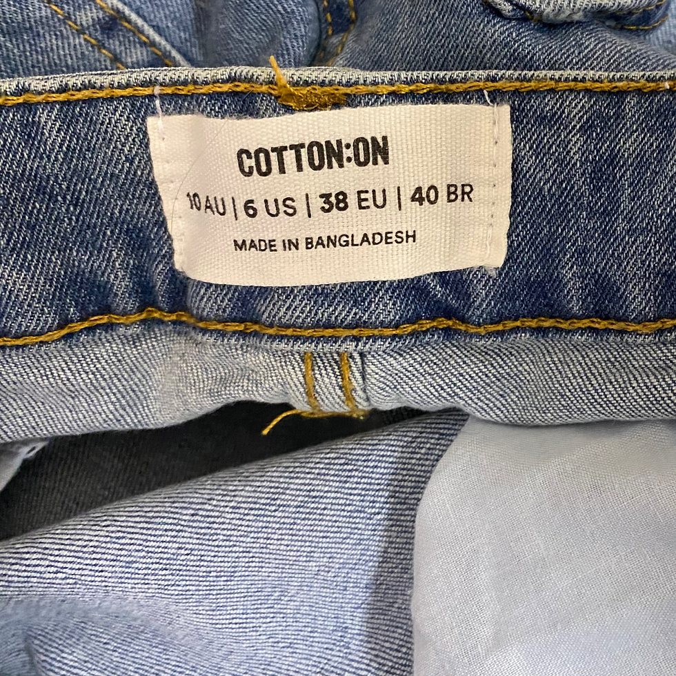 Thumbnail: Cotton On Stretch Straight Leg Light Blue Jeans - Size UK 10