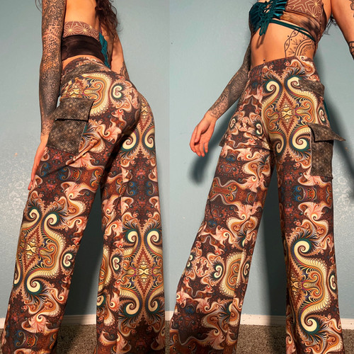 【DISCERNMENT】Inclusive Glossy Cargo PT Women's Premium Relaxed Straight Workwear Cargo Pants