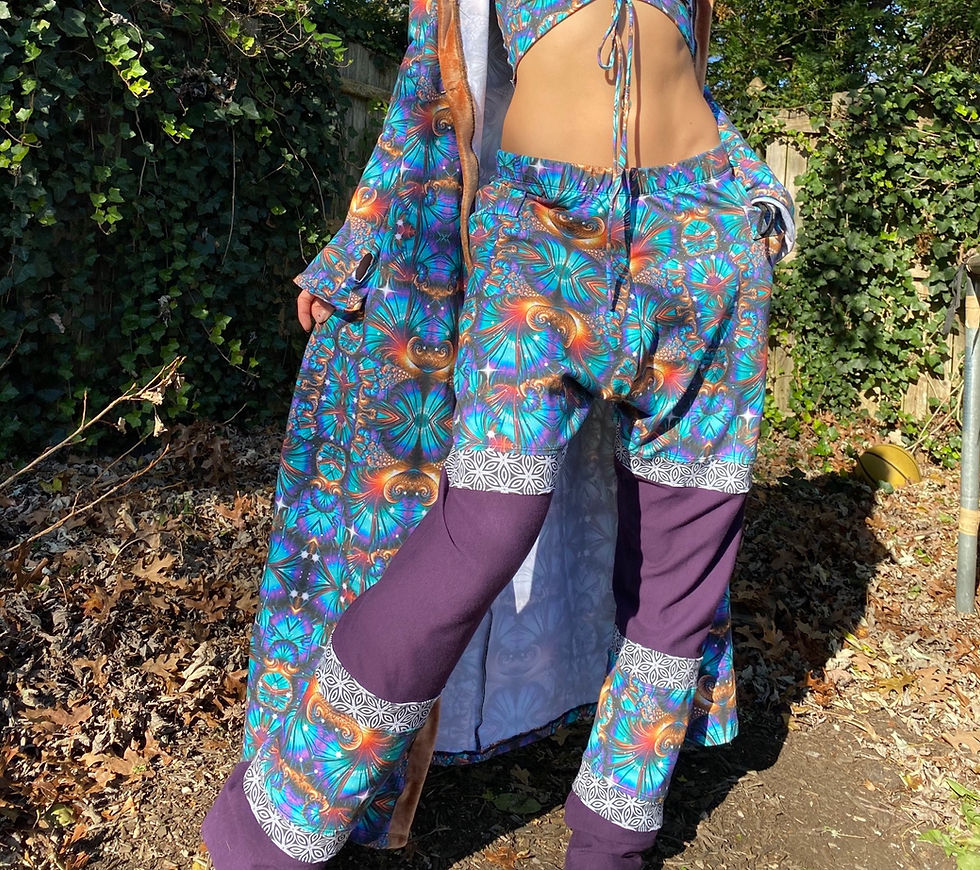 Thumbnail: Cosmic Peacock Bamboo Fleece Joggers