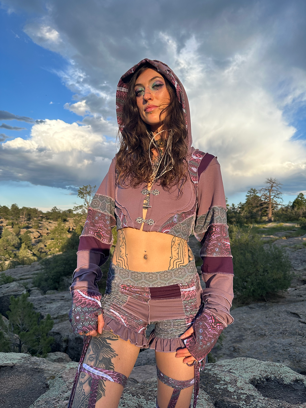 Thumbnail: Lavender Luxe Crop Jacket