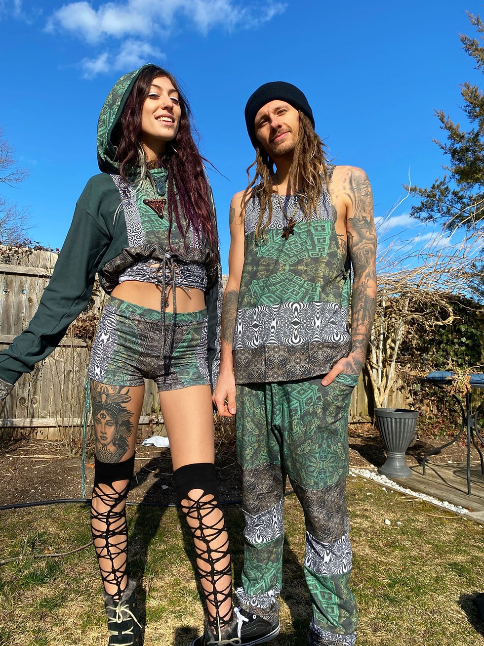 Thumbnail: Green Goddess Patchwork Joggers
