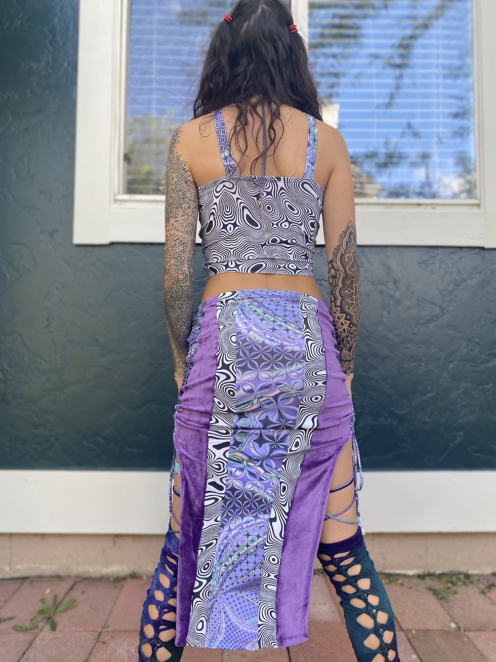 Thumbnail: Purp Princess Patchwork Cinch Skirt