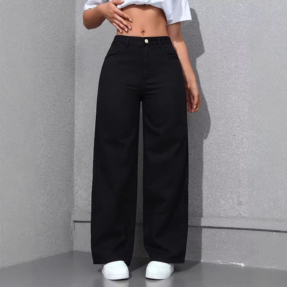 Thumbnail: High-Waisted Straight-Leg Jeans Women's Loose Fit American Blue Washed Fashion w