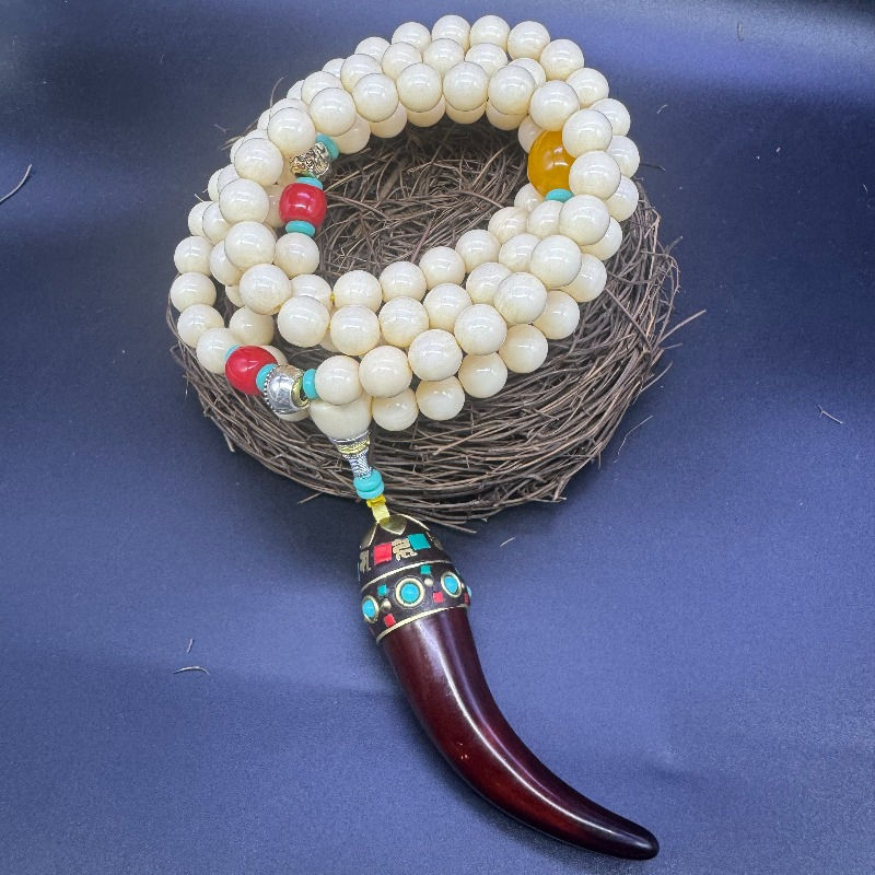 Thumbnail: Nepal Handmade 108 Prayer Mala Beads Bracelet Necklace Pendant, Unisex Vintage B