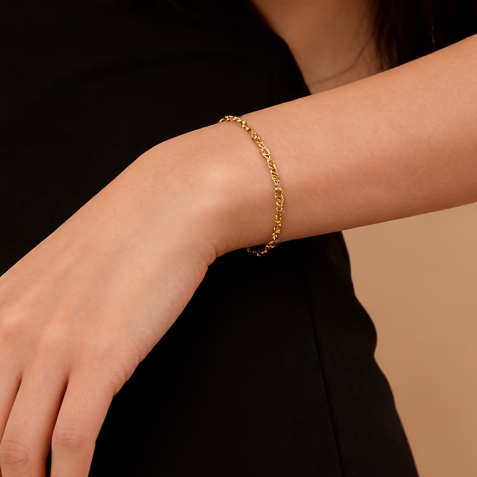 Thumbnail: A Stylish and Elegant Ripple-patterned Minimalist Chain Bracelet, a Light Luxury