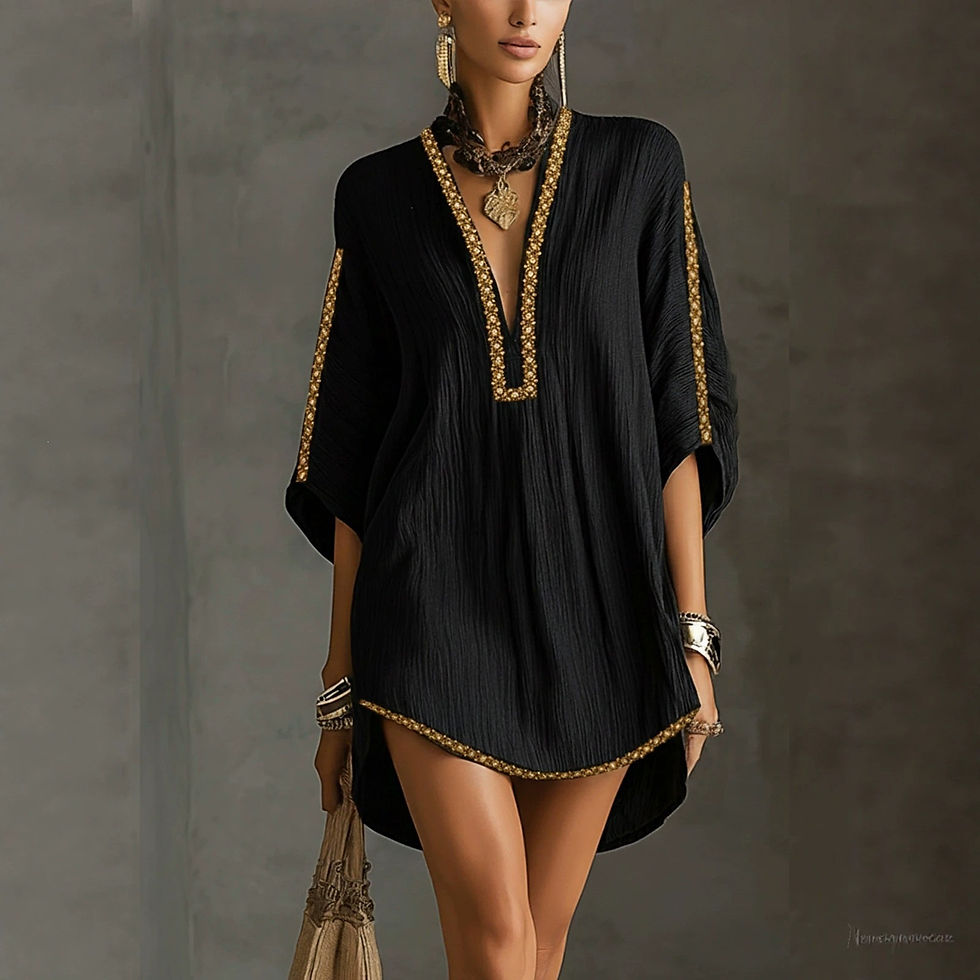 Thumbnail: Fashion Summer Dresses For Women Batwing Sleeve Loose Party Short Dress Women Se