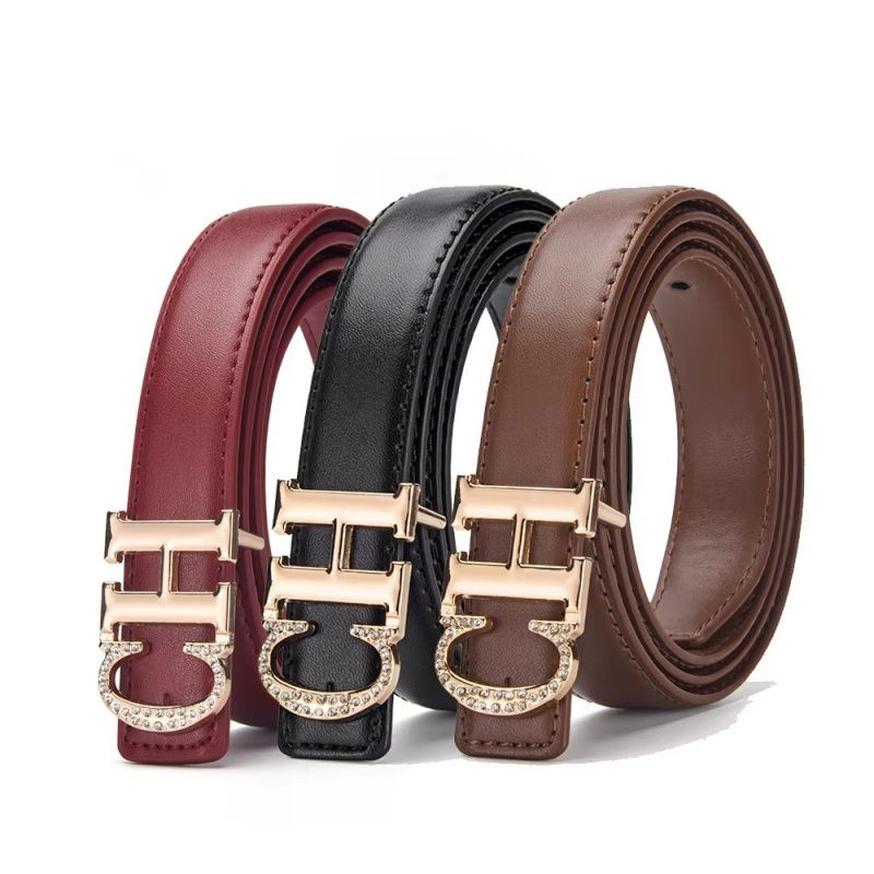 Thumbnail: Women's Automatic Buckle Belt Simple And Fashionable Women's Casual Pants Dress 