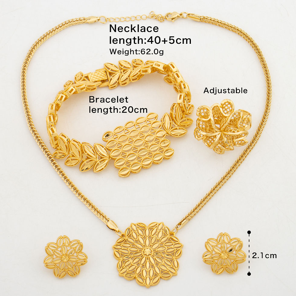 Thumbnail: Jewelry Set for Party Pendant Necklace and Earrings with Bracelet Ring Set for E