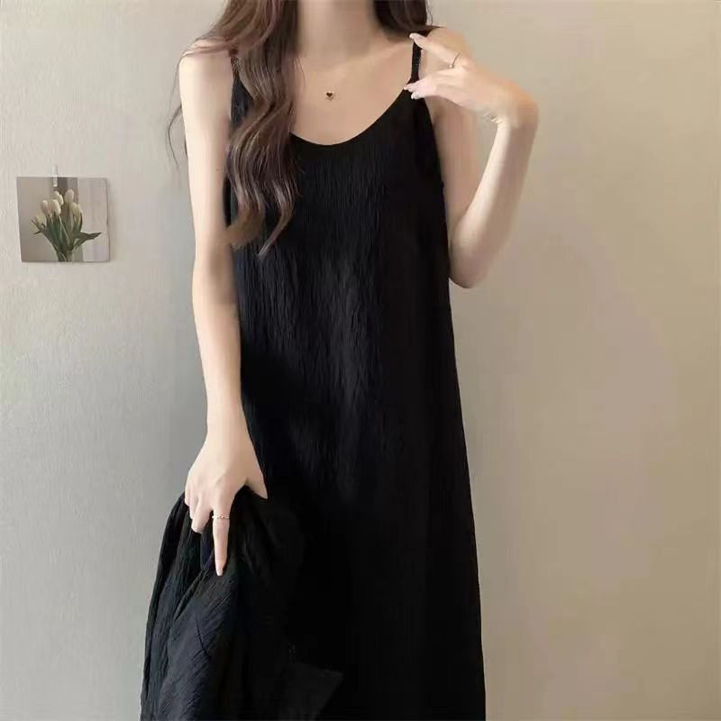 Thumbnail: Summer French Style Long Dress for Women Adjustable Strap Slim Fit Flowy Maxi Dr