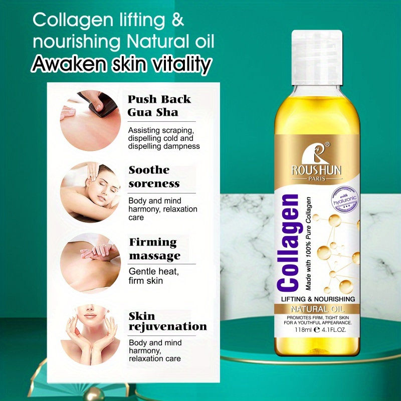 Thumbnail: 118ml Collagen Facial Essence Oil Body Massage Oil Nourishing Natural Body Oil, 