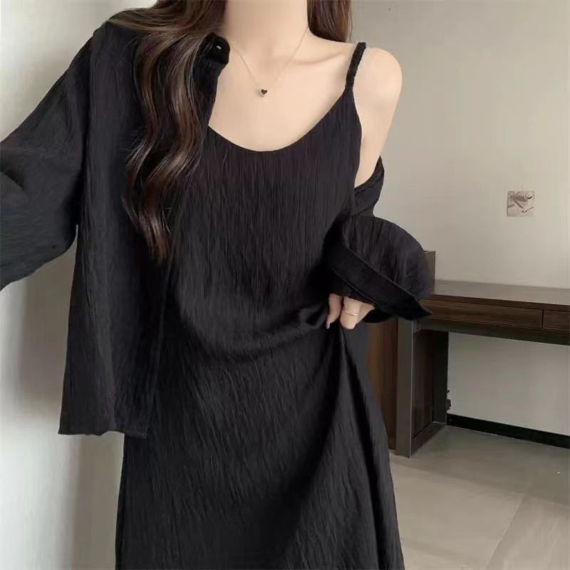 Thumbnail: Summer French Style Long Dress for Women Adjustable Strap Slim Fit Flowy Maxi Dr