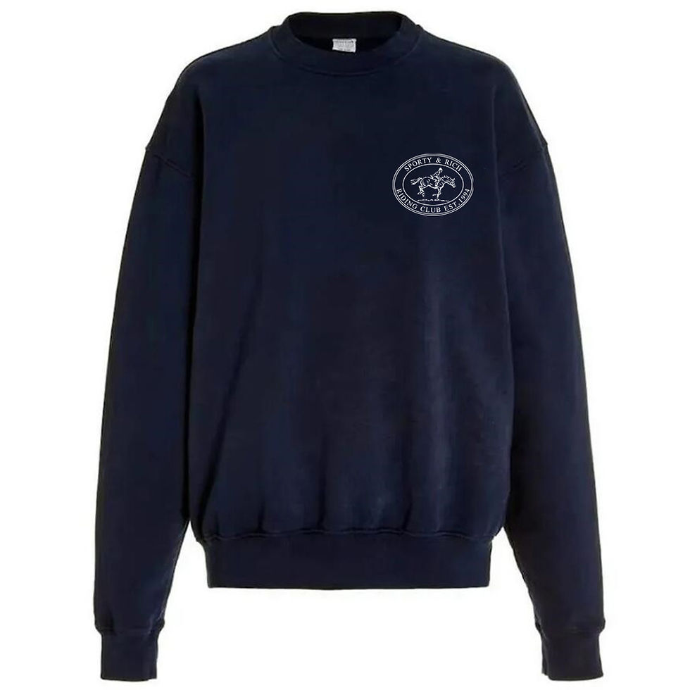 Thumbnail: American Vintage Style Riding Club Printing Female Sweatshirts Navy Crewneck Ove