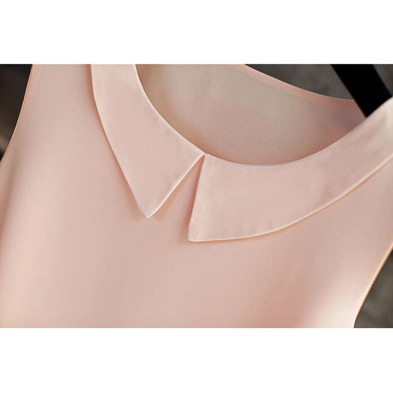 Thumbnail: Women's Blouses 2026 New Sleeveless Peter Pan Collar Shirt for Women Chiffon Blo