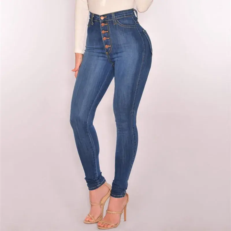 Thumbnail: Jeans For Women High Waist Push Up Jeans High Elastic Stretch Ladies Mom Jeans F