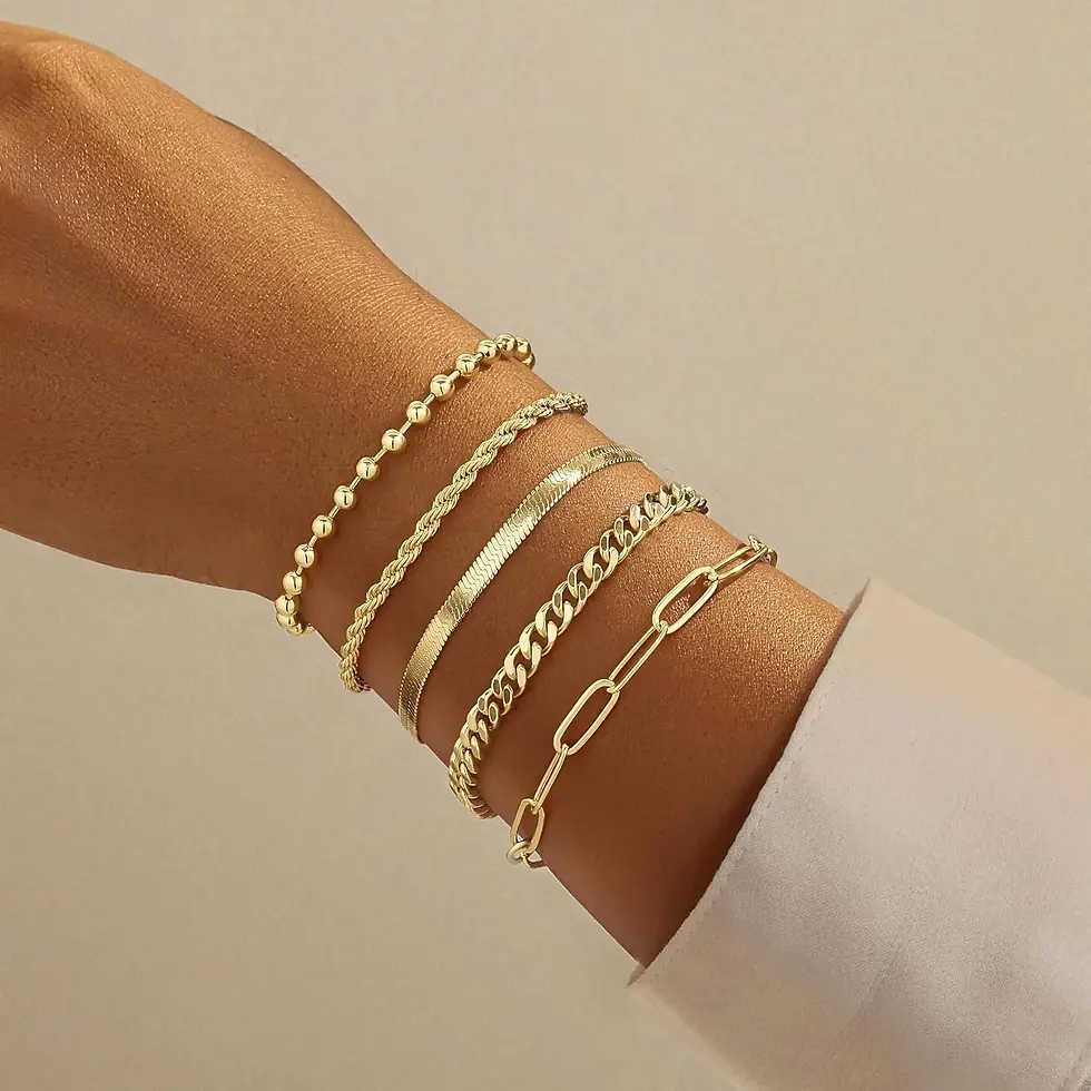 Thumbnail: Gold Bracelets for Women Bracelets Set for Women Gold Bracelets Stack With Beade