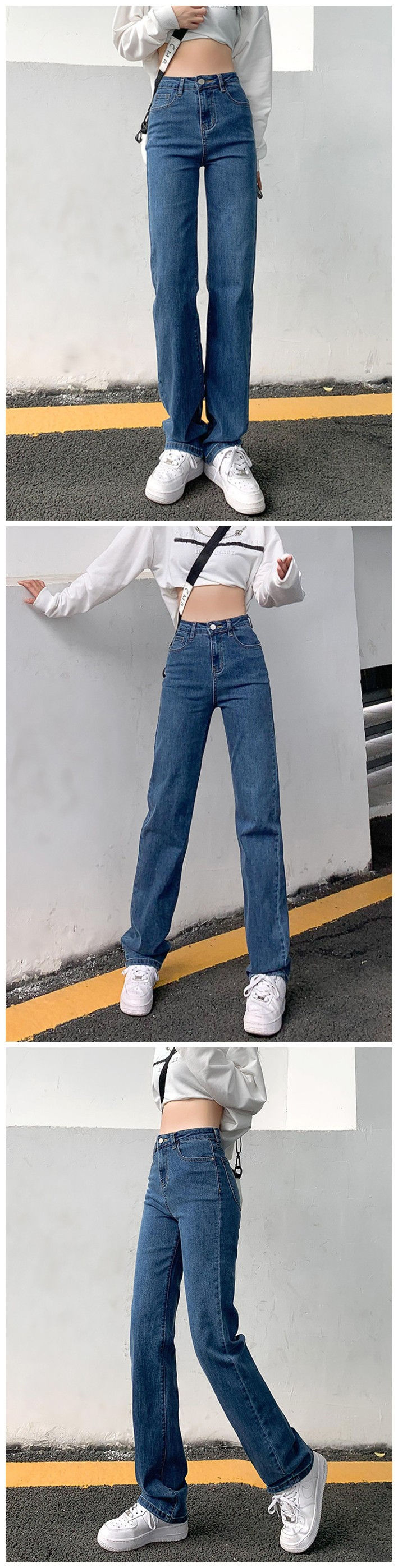 Thumbnail: CJFHJE Skinny New High Waist Straight Black Jeans Women Vintage Blue Classic Boy