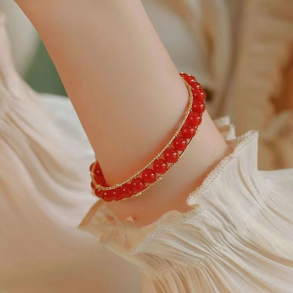 Thumbnail: Round Jade Beaded Bracelet For Women Magnetic Bangle Butterfly Pendant Hand Chai