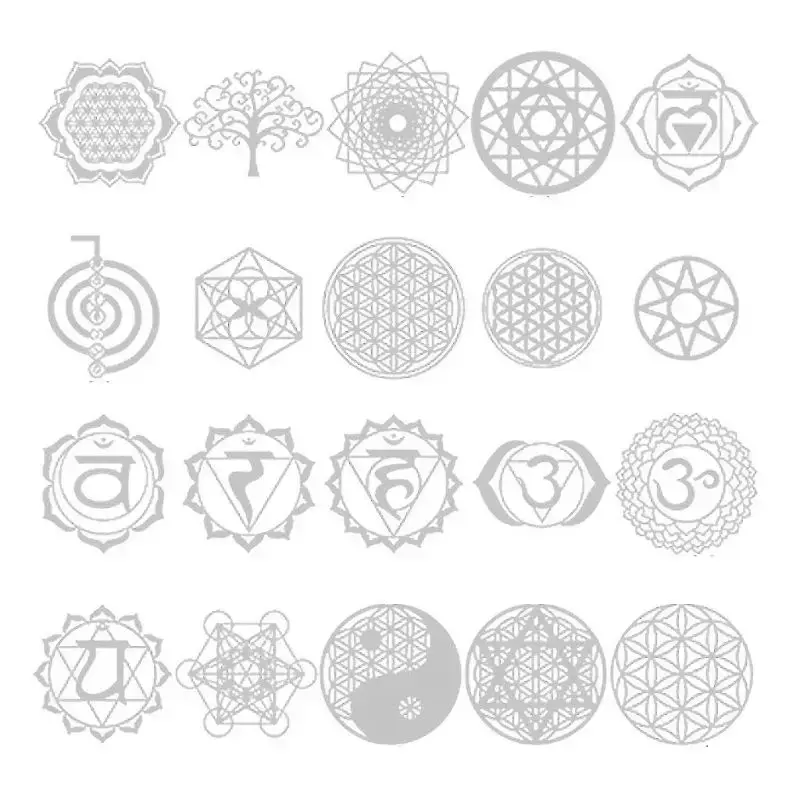 Thumbnail: 7 Chakra  Copper Energy Tower Orgonite Stickers Flower Life Tree Pyramid Epoxy