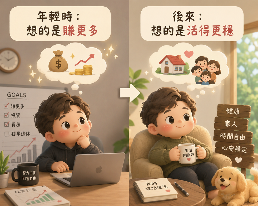 年輕時想賺更多,後來想活得更穩的退休規劃理念