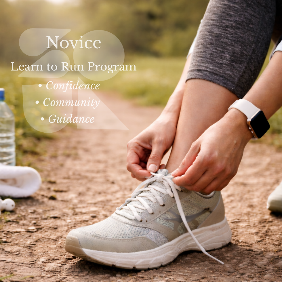 New runner tying shoe to start running