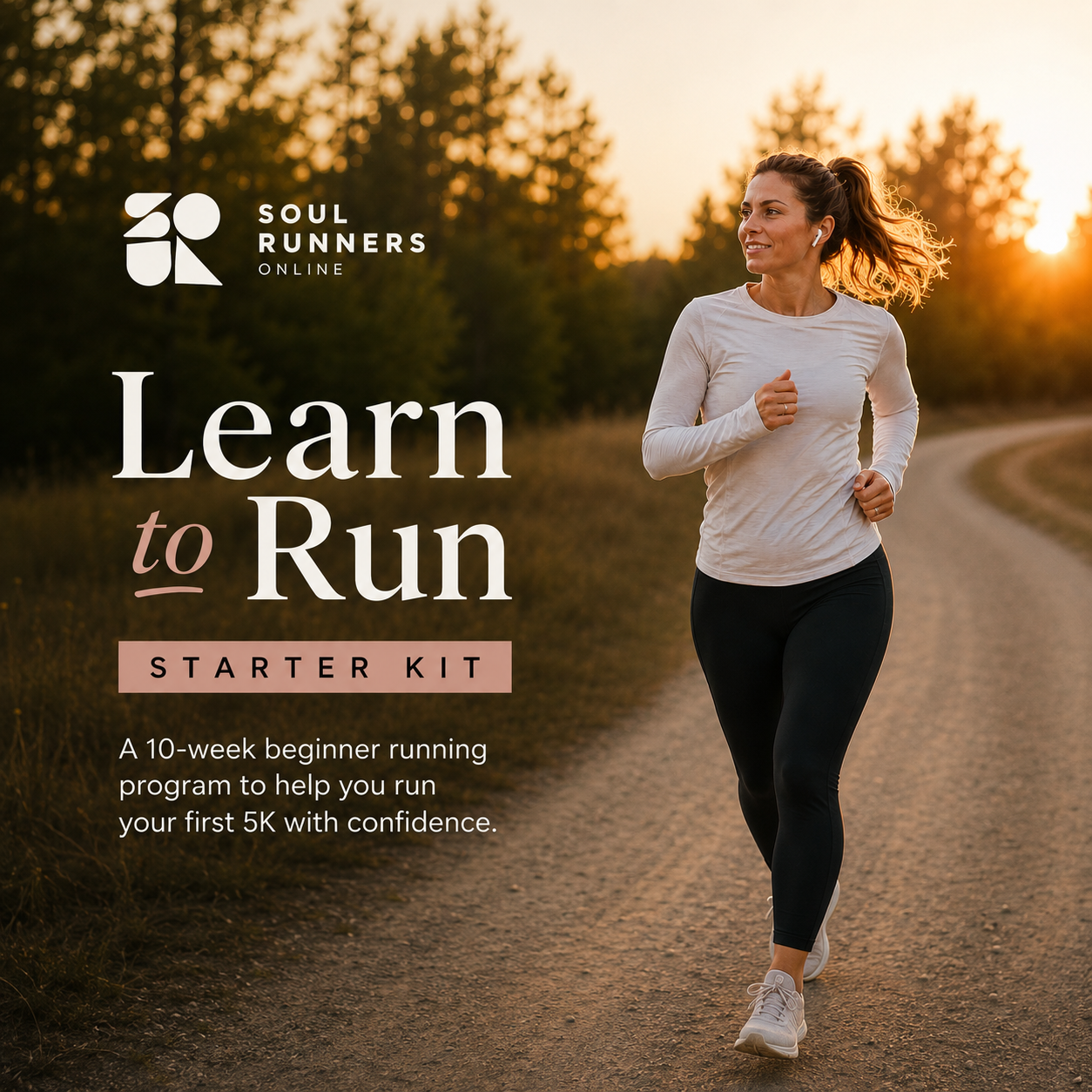 woman learning how to run outside