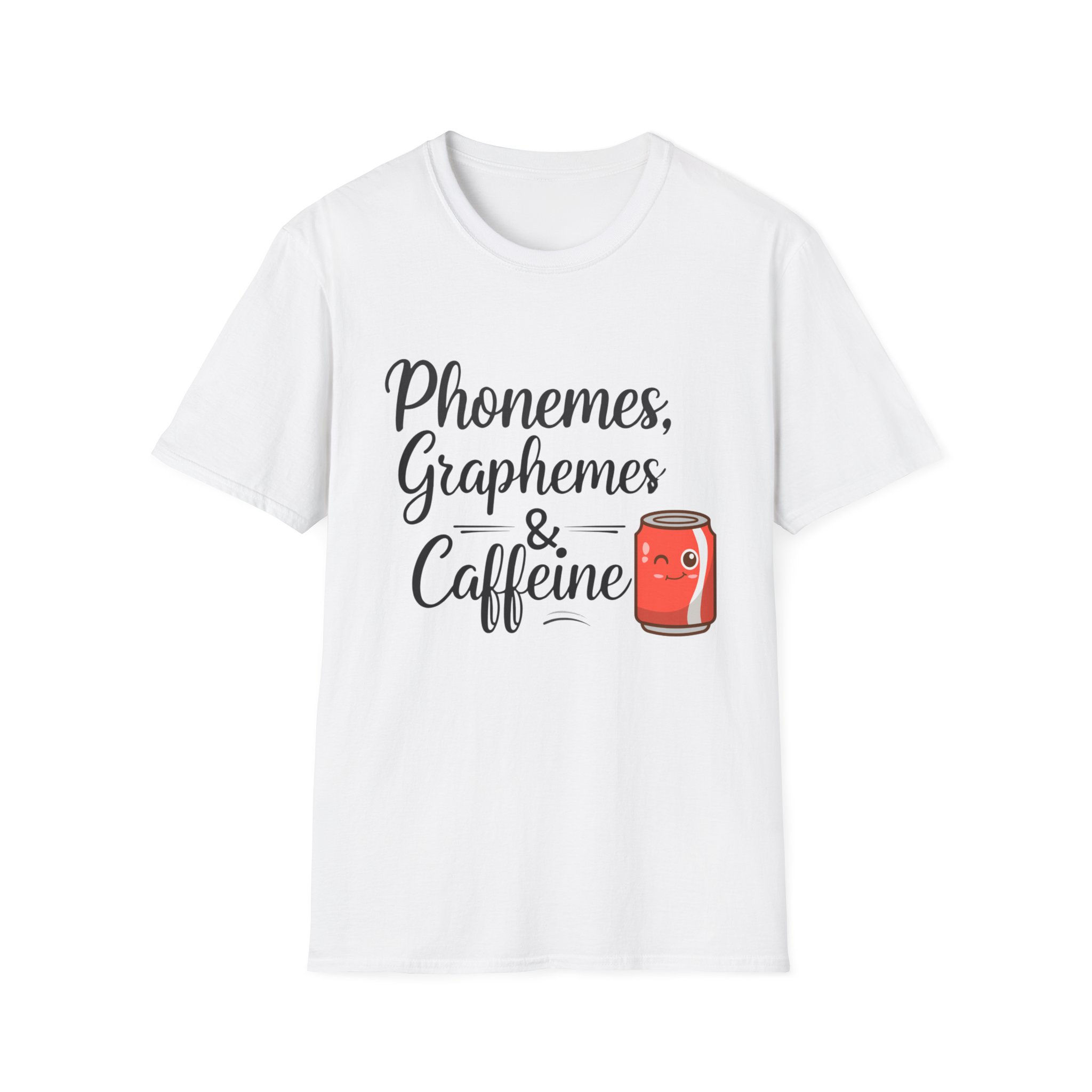 Phoneme, Grapheme, & Caffeine (Soda) - Unisex Soft style T-Shirt