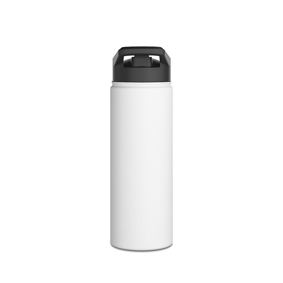 Thumbnail: There is no such thing as too many books (white) - Stainless Steel Water Bottle 