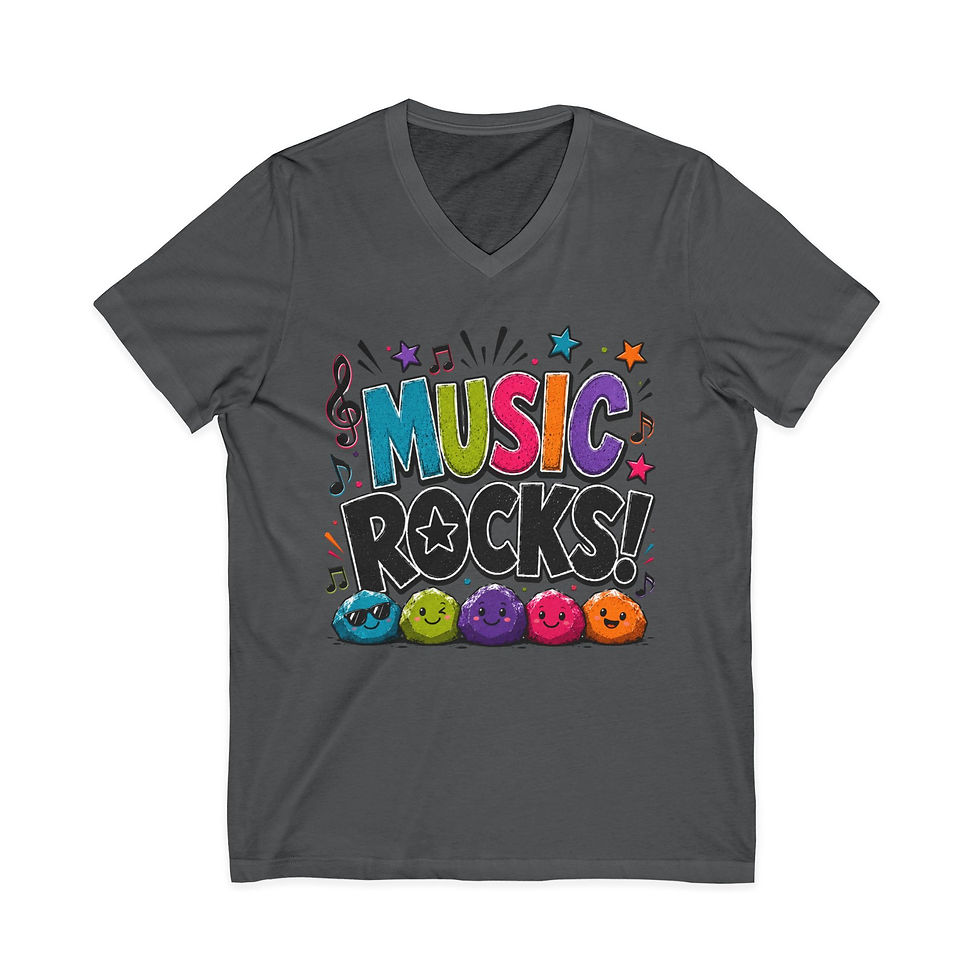 Thumbnail: Music Rocks V-Neck T-Shirt