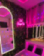 Neon pink pamper van sign