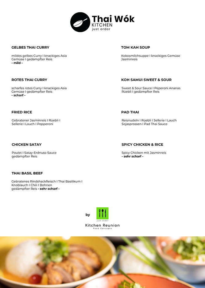Thai Wok Kitchen Speisekarte – Currys, Wok-Gerichte & Snacks