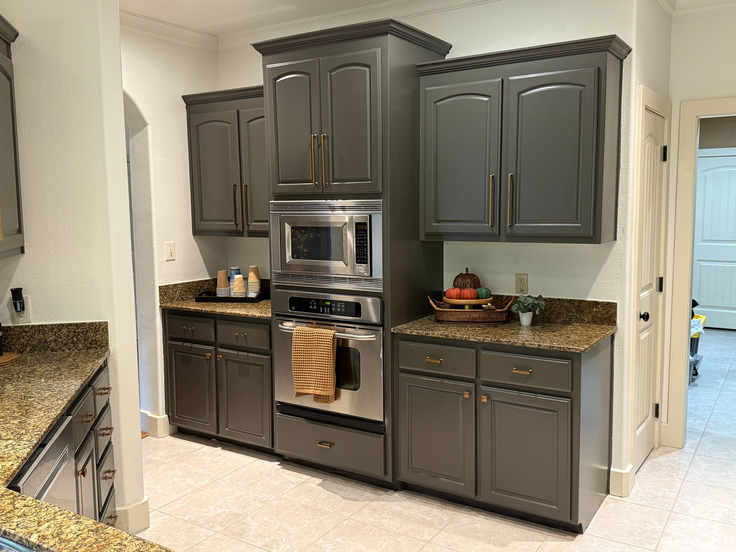 Cabinet painting, wall painted, Kitchen remodeled.