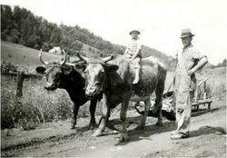 Farmer and child