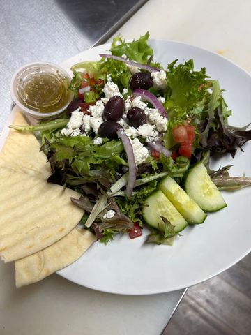 salad and pita bread