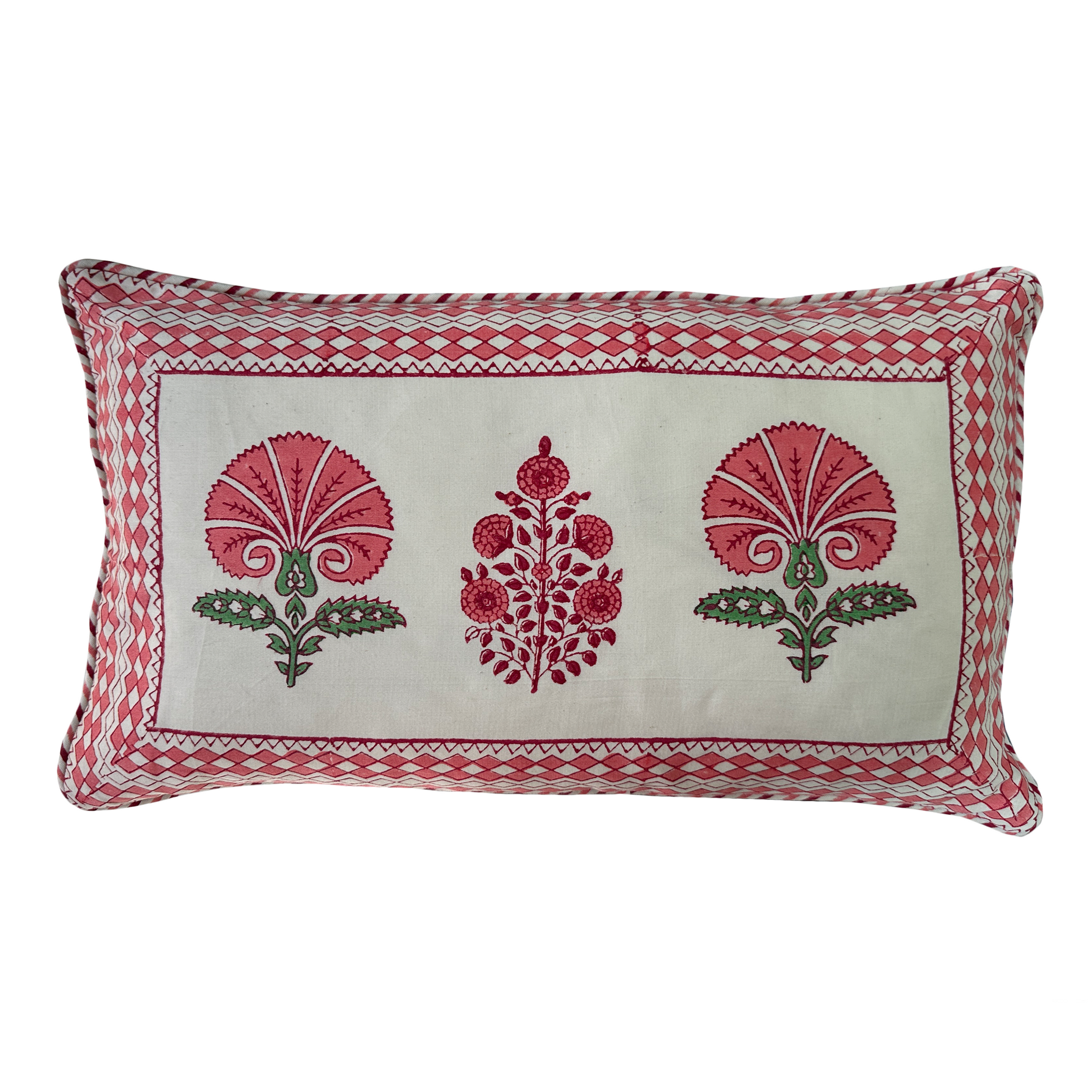 Gulbagh Bolster - Raspberry Pink & Green