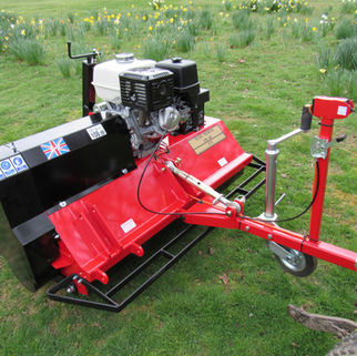 Flail mower displayed on grass