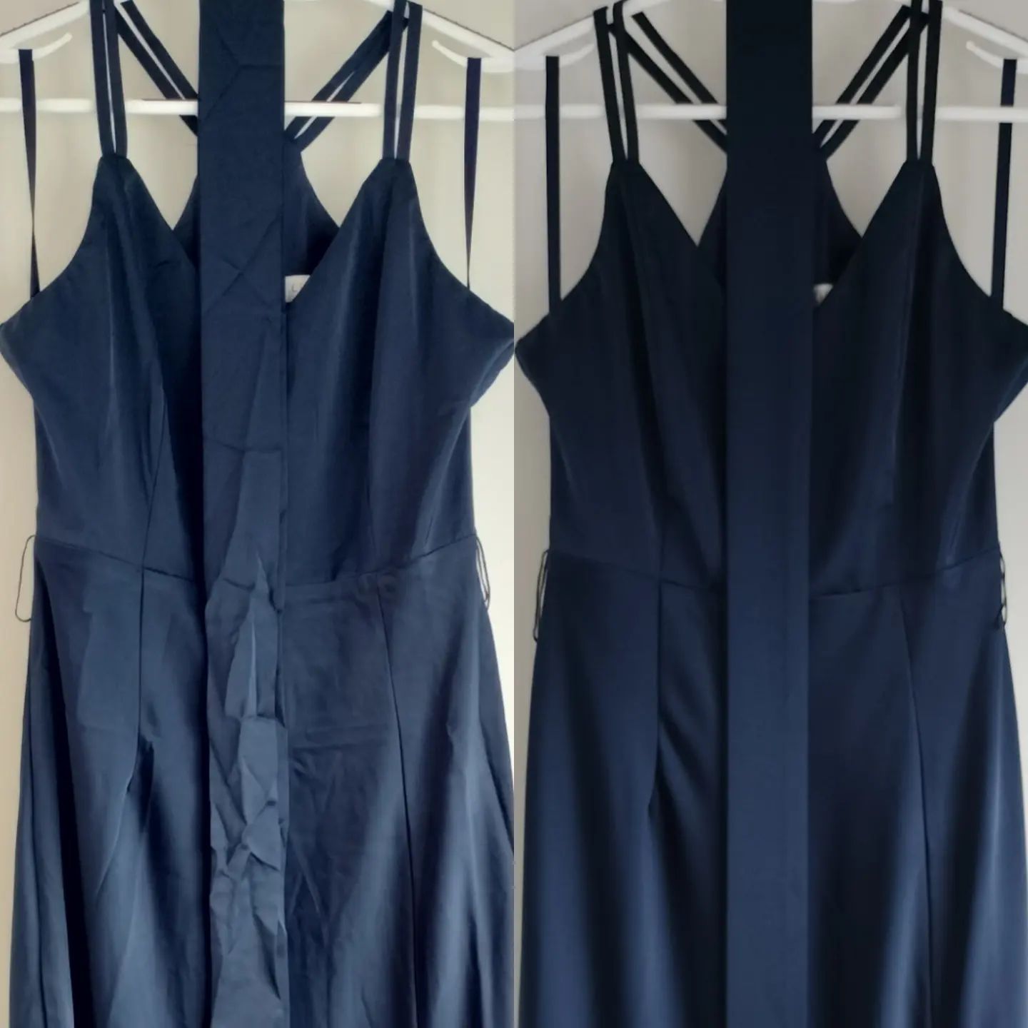 Steamed ball dress before and after