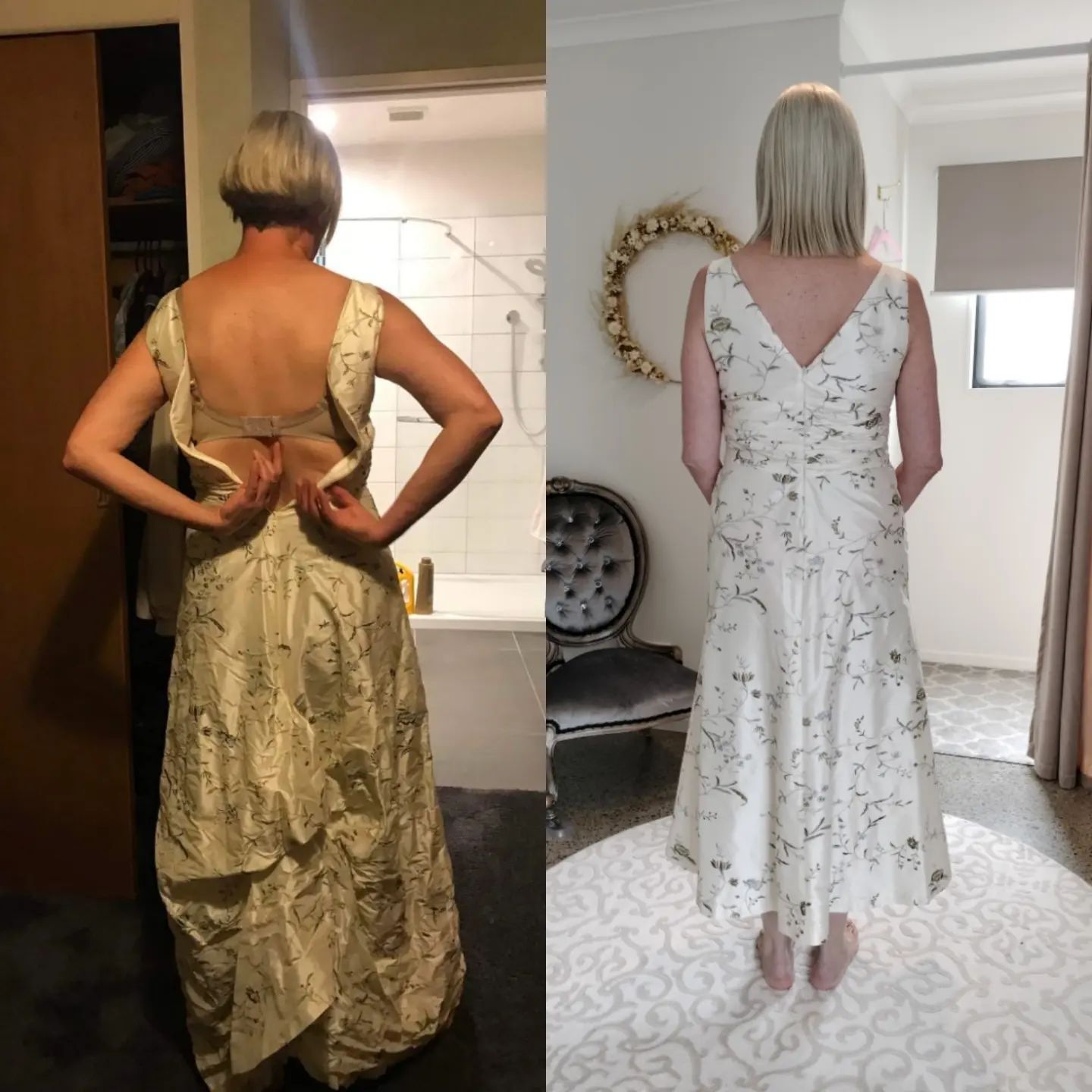 before and after alterations dress
