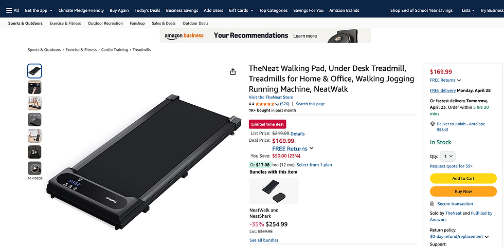 Thumbnail: NeatWalk Under Desk Treadmill